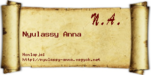 Nyulassy Anna névjegykártya